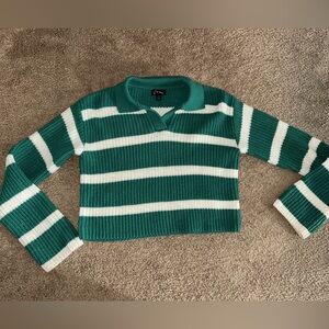 art class Teal and White V-Neck Sweater